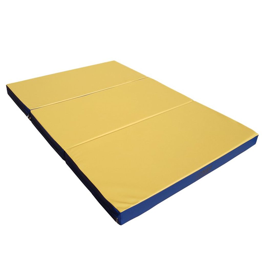 COSTWAY Weichbodenmatte klappbar Gymnastikmatte tragbar Yogamatte gelb Turnmatte Klappmatte Fitnessmatte 180 x 60 x 5 cm