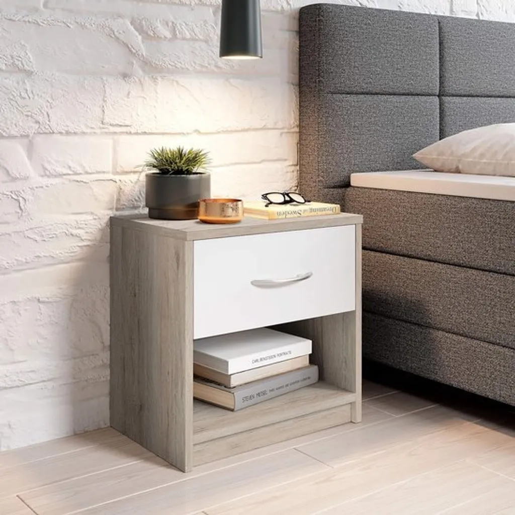 Table de nuit étroite pour optimiser l'espace de rangement lit Pepe