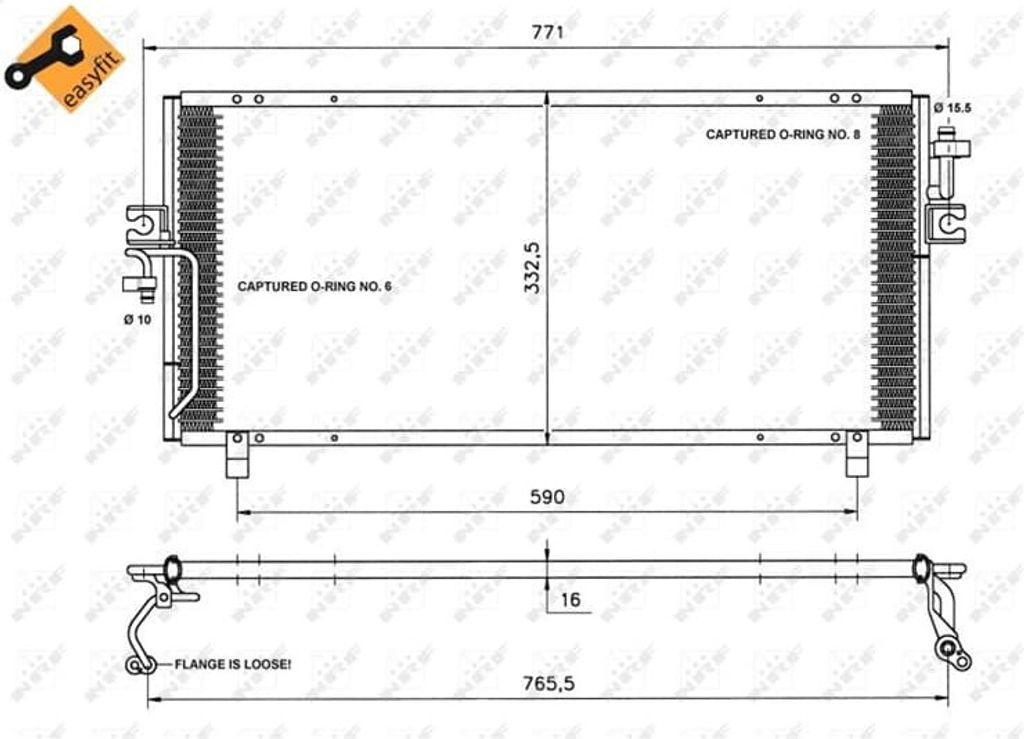 NRF 35195 Kondensator Klimaanlage +Dichtring