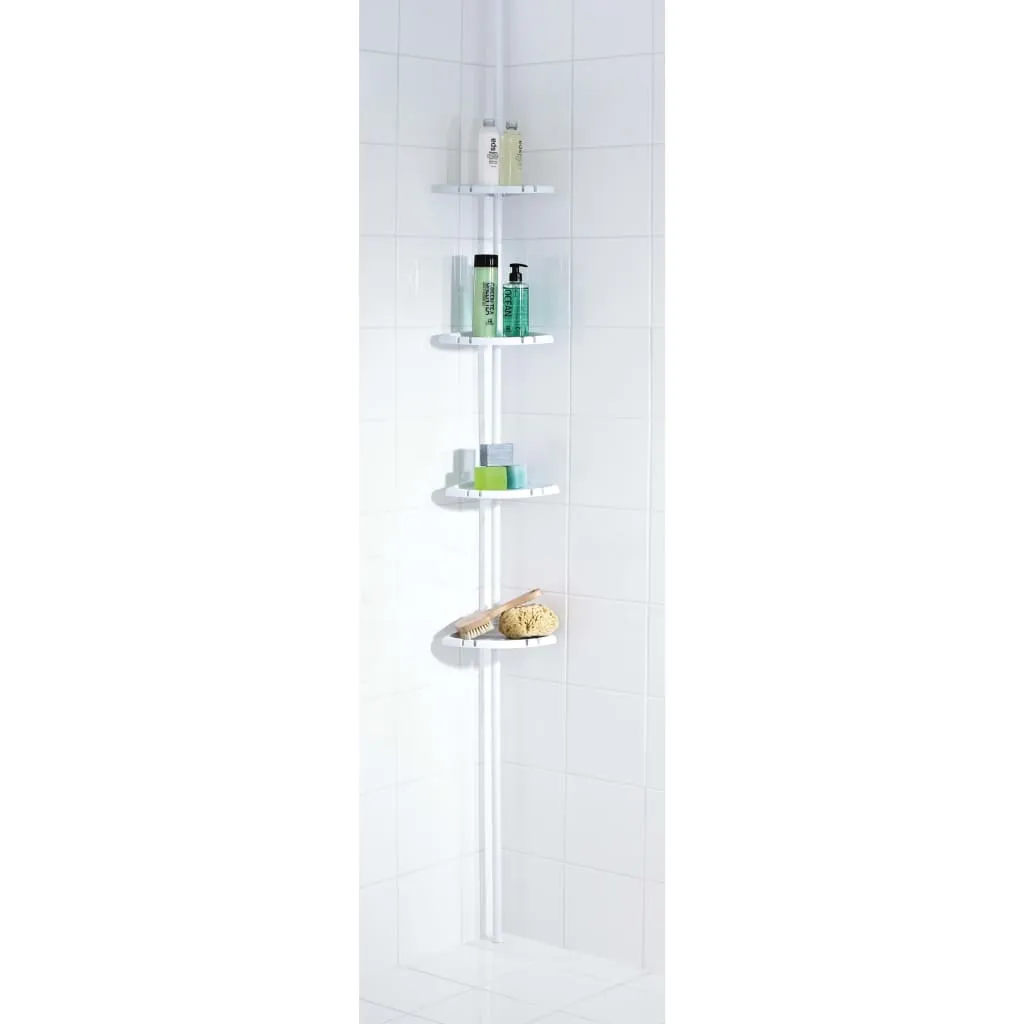 Étagère de douche sans perçage réglable 260cm avec 4 paniers plastiques