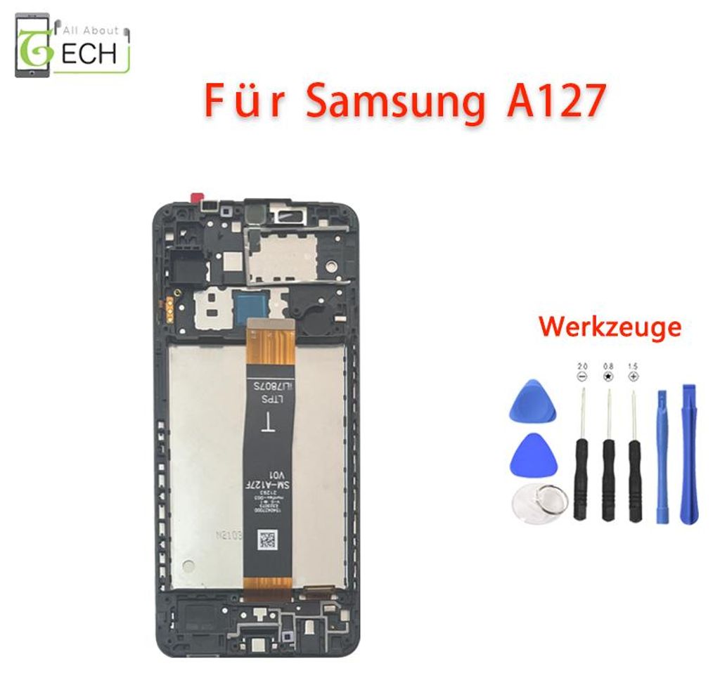 Für Samsung Galaxy A12 Nacho A127F LCD Display Rahmen Produktbild 