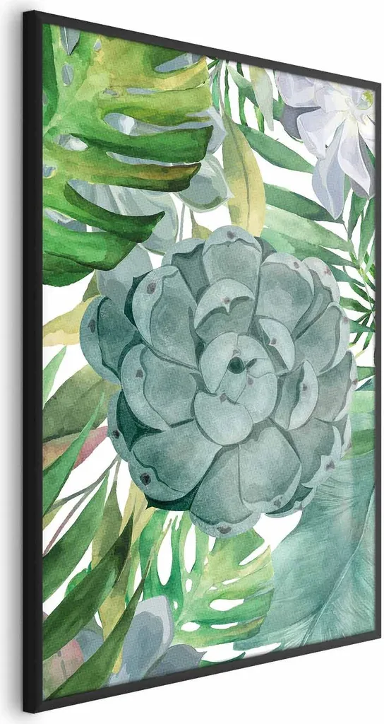 Quadro Tropicale 40x60 con Cornice Nera Sottile - Poster Botanico Chic