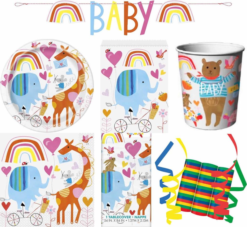 45-tlg. Set Kindergeburtstag Party Deko Fete Feier Motto Babyparty Zoo