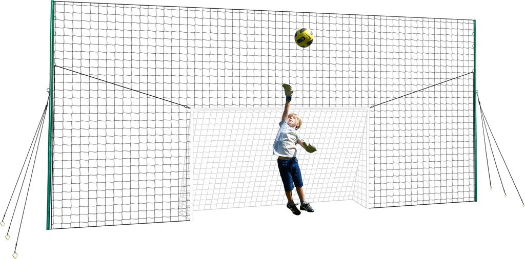 Open Goaaal STANDARD - 2,7M X 1,6M FUSSBALLTOR, IN 3,0M HOHEM FANG- & RÜCKPRALLNETZ