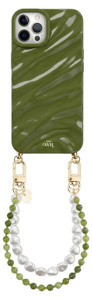 Glaze Cord Hülle - Deep Olives & Pearls - Kompatibel mit iPhone 12 Pro Max