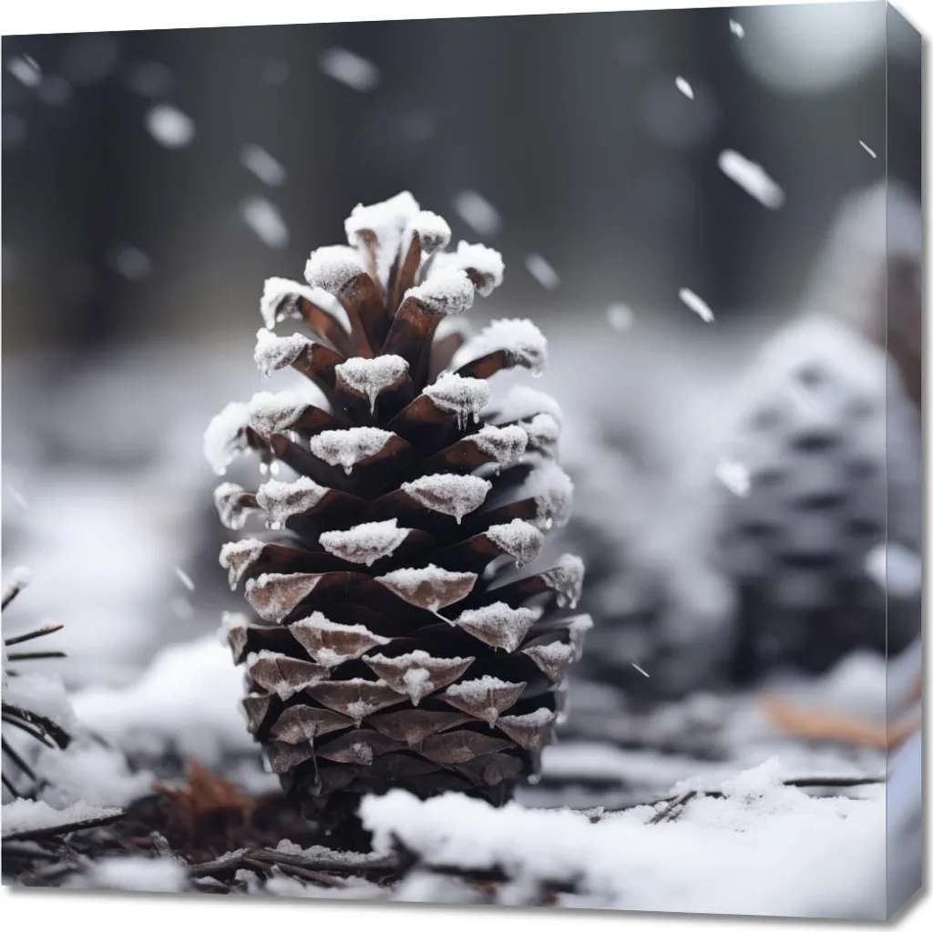 Image Calme hivernal 70x70 cm - Toile haute définition effet zen