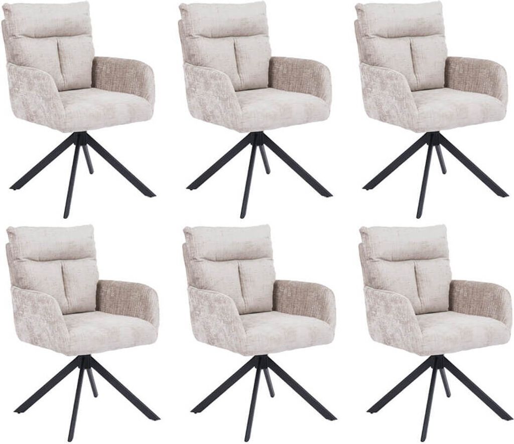 HOME DELUXE Esszimmerstuhl mit Armlehne ALUNA Chenille - Produktbild 