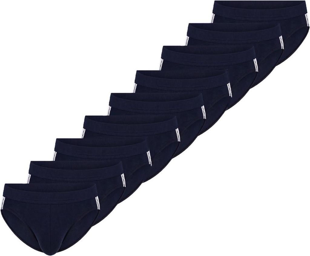 Schiesser 9er Pack 95/5 Stretch - Organic Baumwolle Rio Slip / Unterhose Mit softem, tonalem Bund für höchsten Tragekomfort, Kontrastfarbene Seit...
