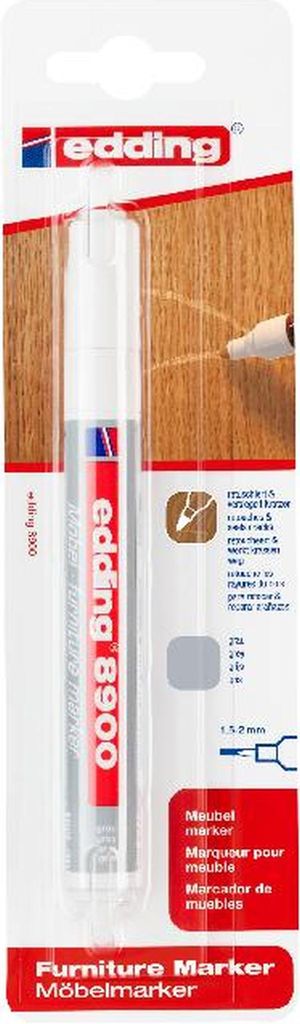 The image shows the packaging of an Edding furniture marker.