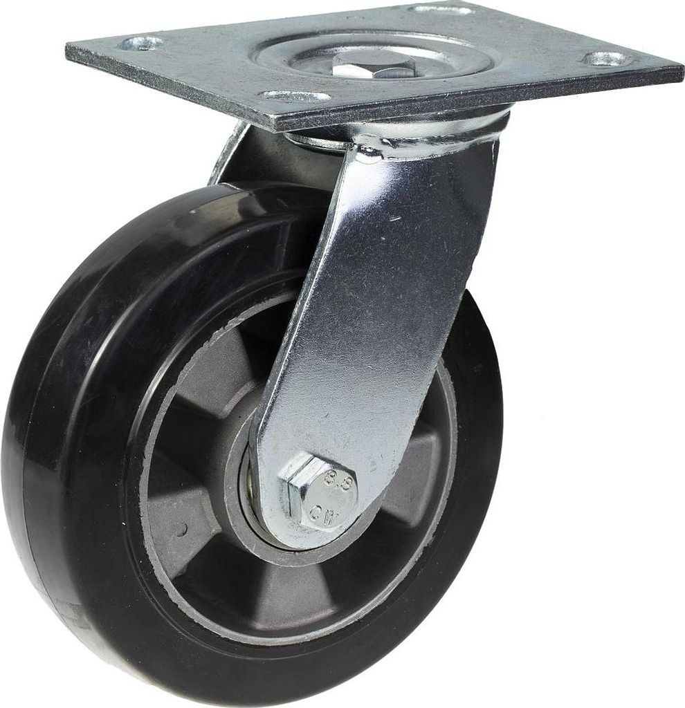 152mm-Lenkrolle mit schwarzem Elastikgummi auf Aluminium-Mittelrad