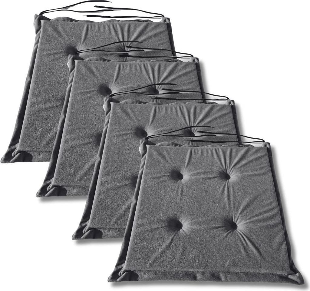 Komplet 4 poduszek na krzesła 40x40x3 cm miękkie Zdjęcie produktu 