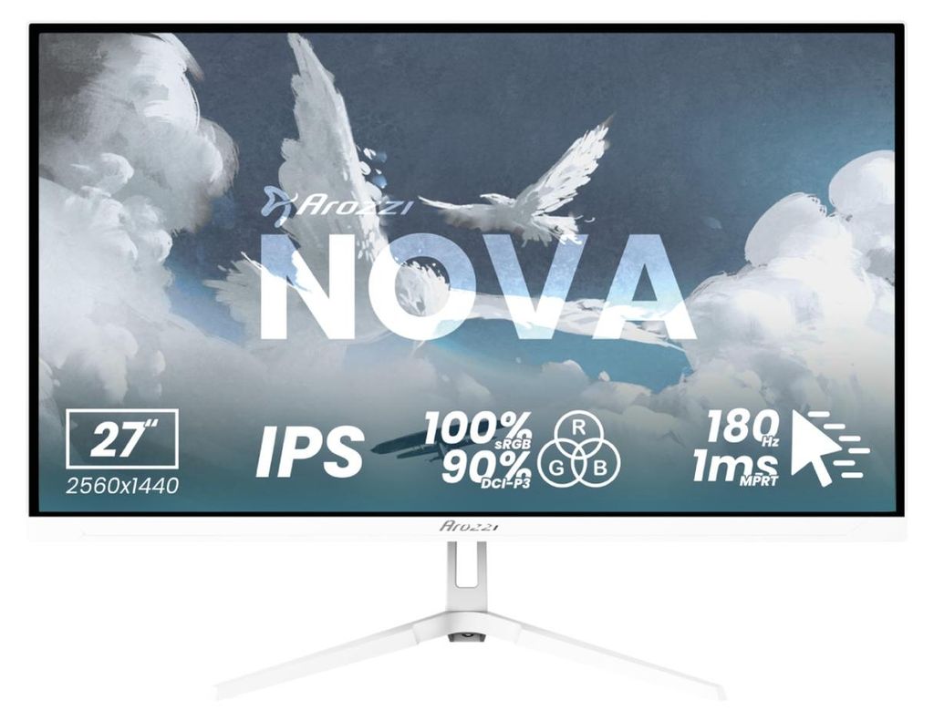 Arozzi Nova 27" Gaming Monitor - QHD IPS - 180Hz - Weiß Produktbild 