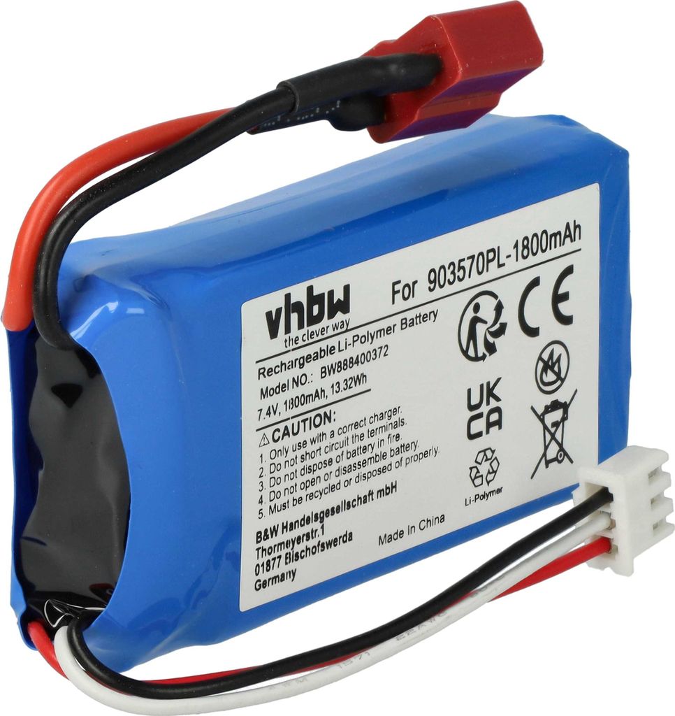 vhbw Akku kompatibel mit T-Stecker AWG16 für Modellbau z.B. Produktbild 