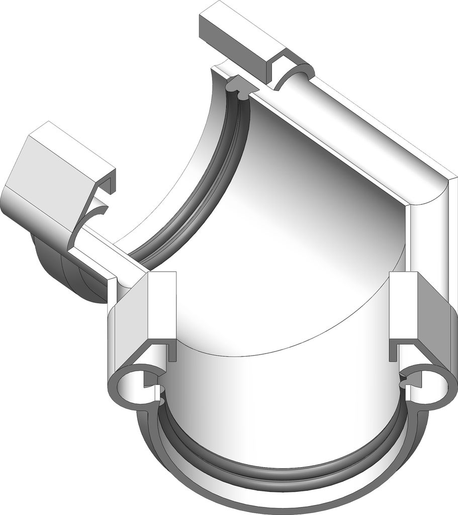 Dachrinne Halbrund 60mm Einzelteile | Außenecke Innenecke Winkel 135° 8-Eck Weiss | Kunststoff PVC Fallrohr DN60 | Gartenhaus Carport Terasse