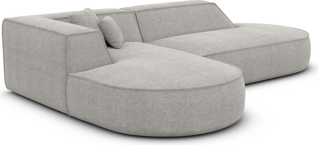 Strukturstoff L-Form Lounge Sofa Liberia Hellgrau Links
