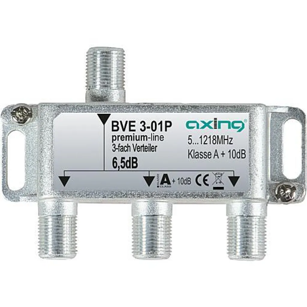 Répartiteur TV 3 Téléviseurs Axing BVE3-01P 1218 MHz pour prise Antenne