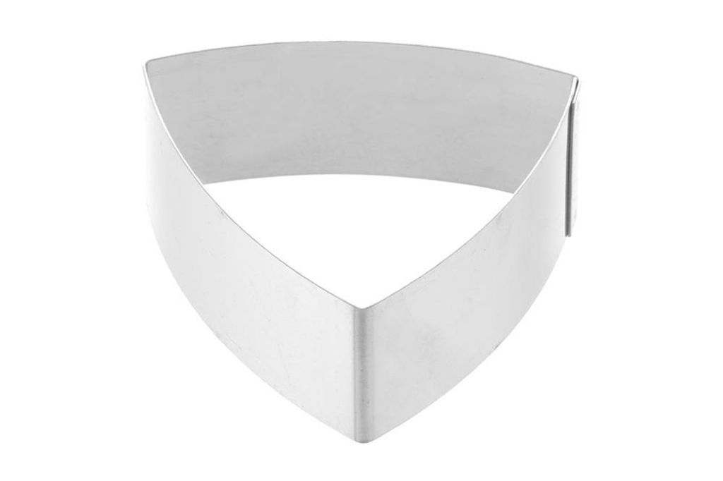 Dessertring Ausstecher für Fondant Marzipan Plätzchen Edelstahl Dreieck gewölbt