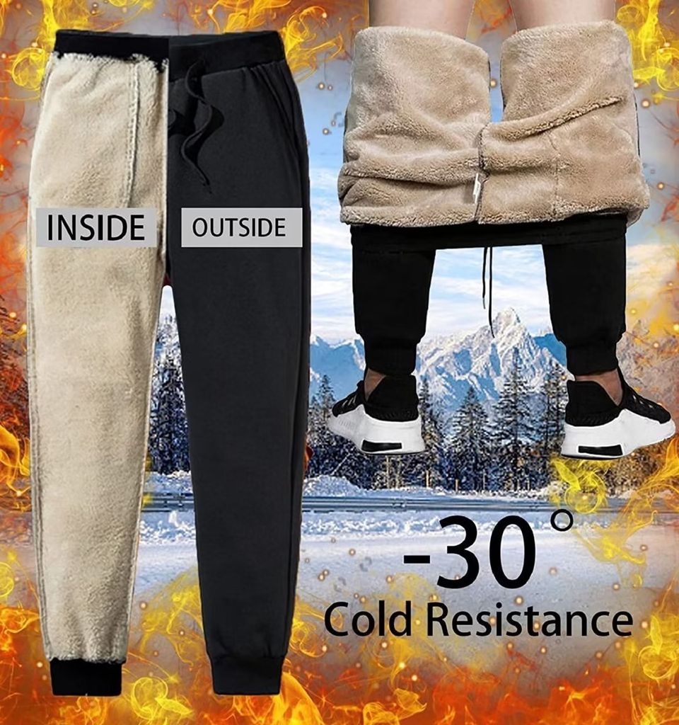 ASKSA Herren Fleece Jogginghose Winter Warme Sherpa Produktbild 3