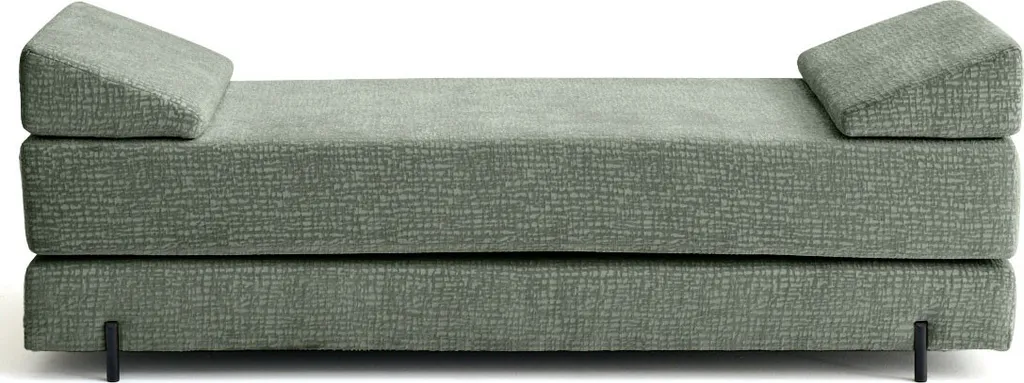 Banquette Velours Relief Vert Brescia avec Couchage d'Appoint Intégré