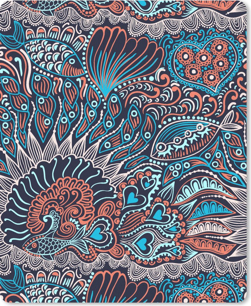 MuchoWow Mauspad Mousepad Fisch - Koralle - Unterwasser - Abstrakt - Muster 19x23 cm - Mousepads - Maus Mat - Pad - Mausunterlage - Mauspads - Sp...