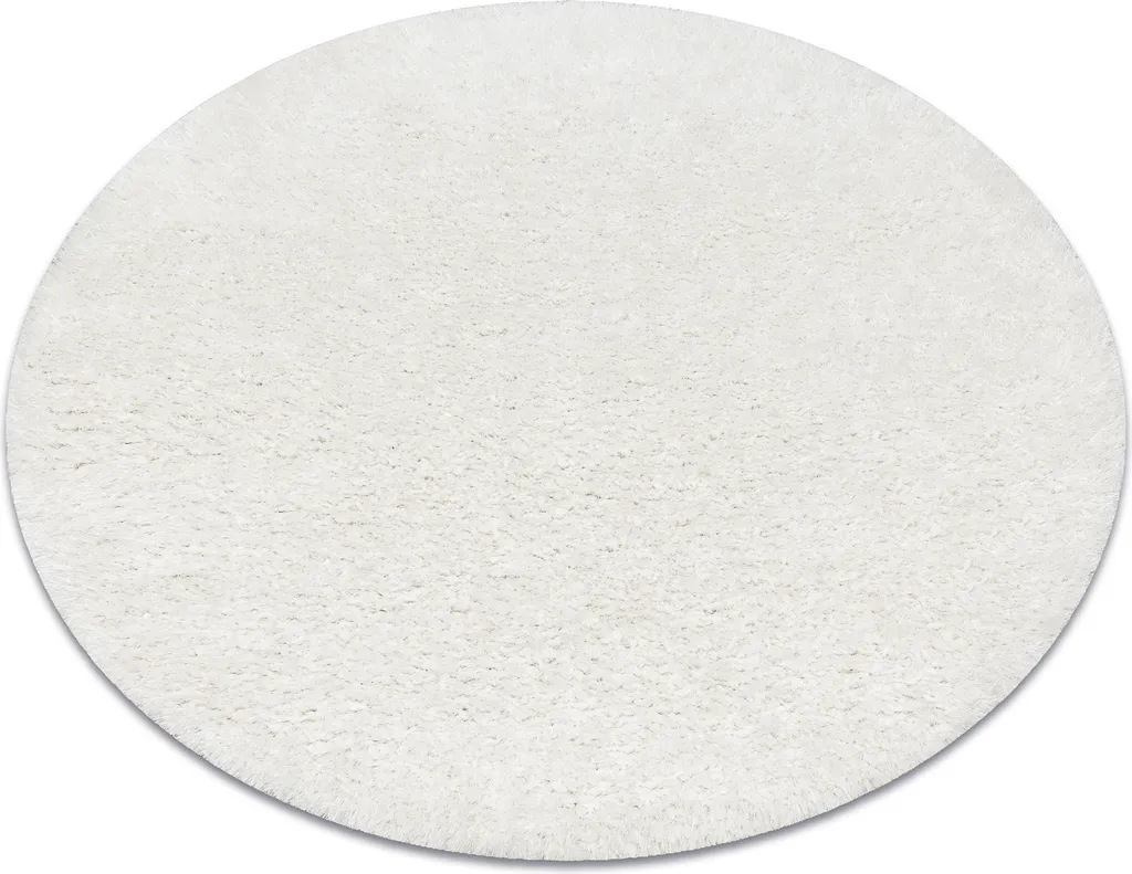 Tapis blanc shaggy BUENOS 150 cm - Texture douce et poils épais