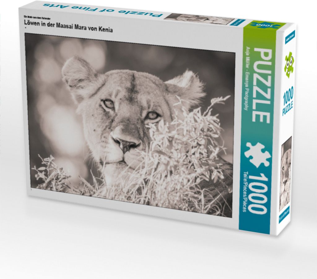 CALVENDO Puzzle Ein Motiv aus dem Kalender Löwen in der Maasai Mara von Kenia 1000 Teile Puzzle quer | 1000 Teile Lege-Größe 64x48cm Foto-Puzzle...