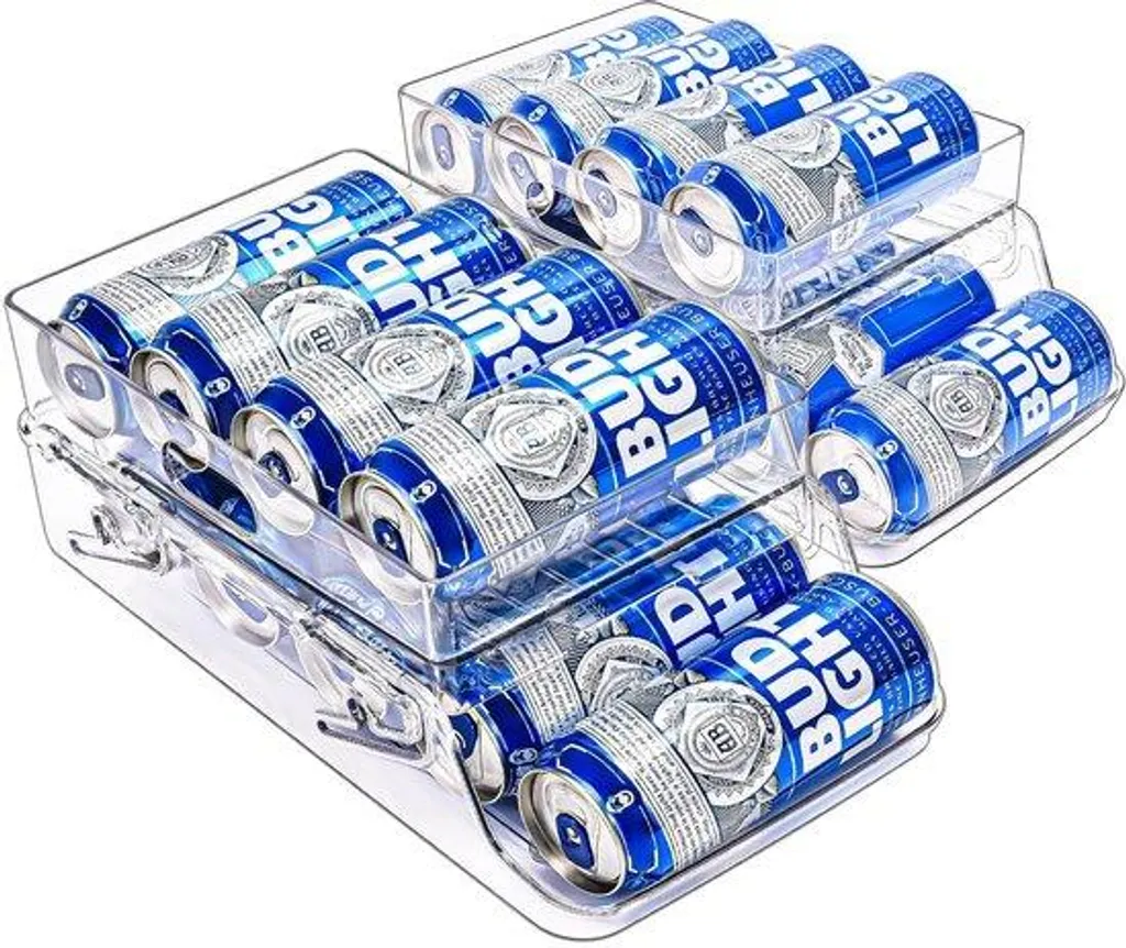 Organisateur de réfrigérateur pour canettes de soda et bière empilable