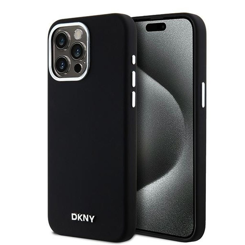 DKNY DKHMP14XSMCHLK iPhone 14 Pro Max 6.7" schwarz hardcase Liquid Silicone Small Metal Logo MagSafe Schutzhülle