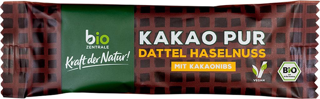 Riegel Kakao Pur Dattel Haselnuss Produktbild 
