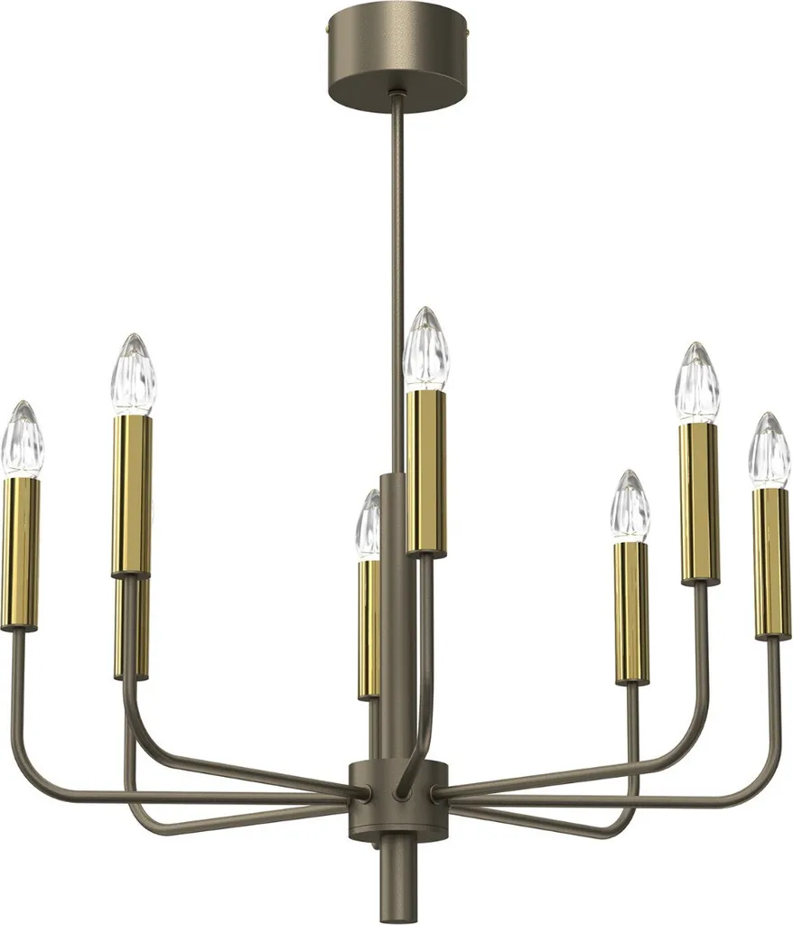 Lustre Akasya Luminex Or Titane 8xE14 15W - Suspension Design Chic
