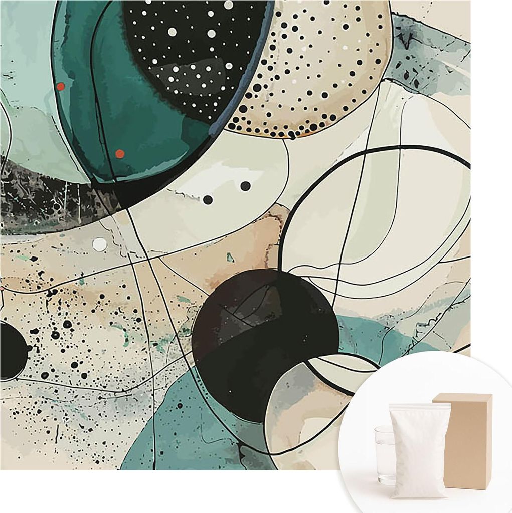 Fototapete - Wandbilder für Wohnzimmer - 250x250 cm - Dekorative Wandfolie - Modernes Design für Wanddekoration - Tapeten für Innenräume - Bunt...