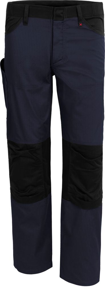 Qualitex Bundhose - "X-Serie" X-treme strapazierfähige Arbeitshose - faserverstätkt - in Farbe: marine/schwarz - Herren: 42 - Damen: 36