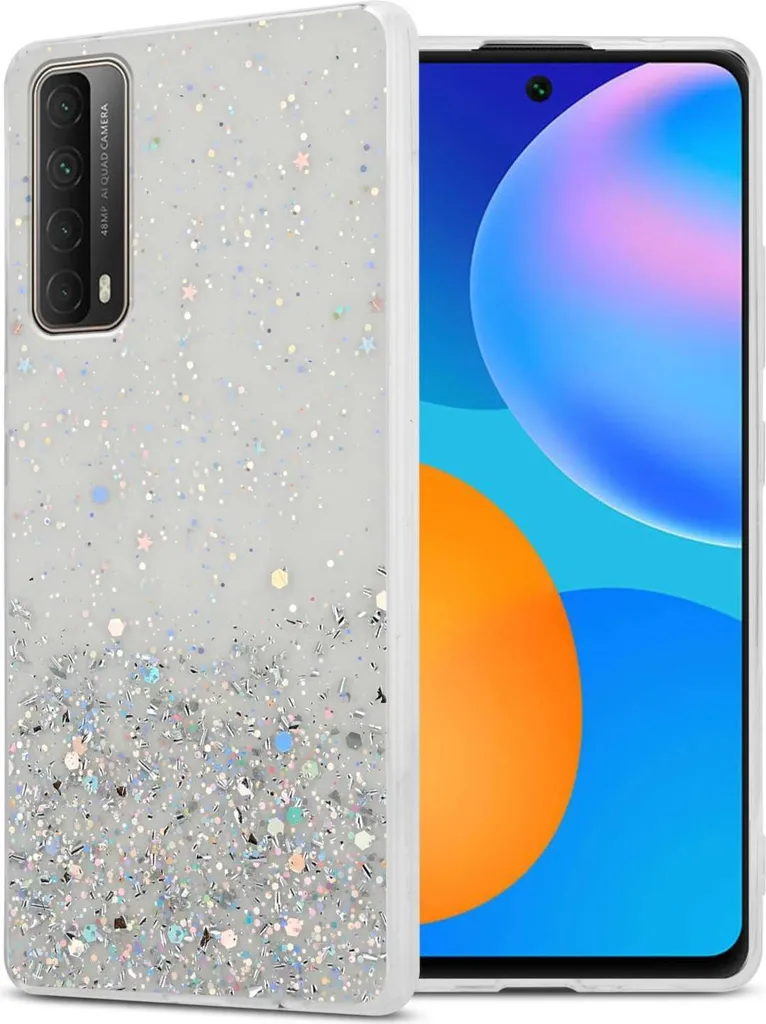 Custodia Glitter Huawei P SMART 2021 Cadorabo Trasparente Brillantini