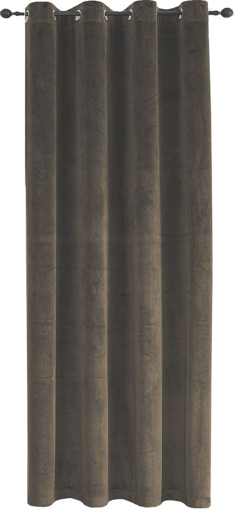 Verdunkelungsvorhang Samt weich 140x175 cm Braun Ösen Vorhang blickdicht abdunkelnd Gardine Ösenaufhängung