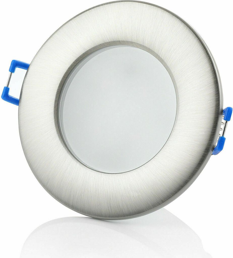 Einbaustrahler Bad LED flach rund Chromfarbig 6,5 Watt kaltweiß