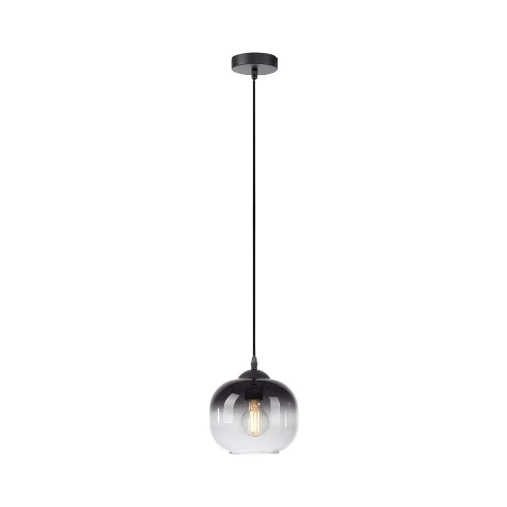 Lampe à suspendre verre fumé noir H 120 cm pour éclairage sans éblouir