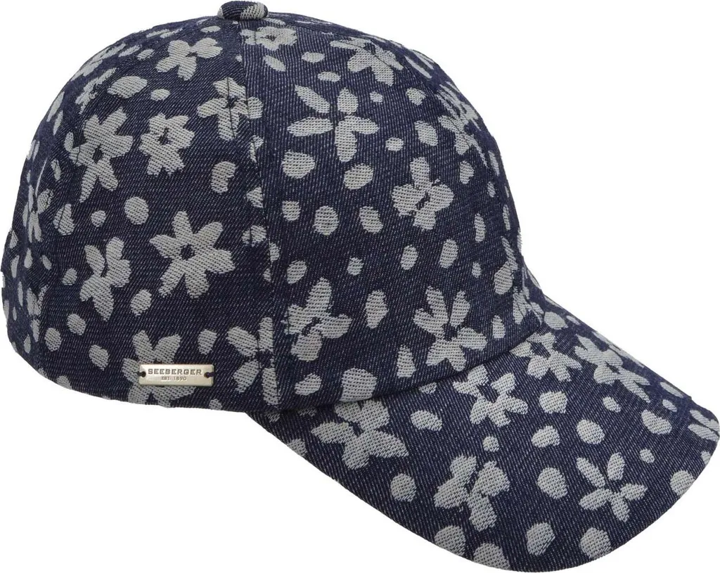 Casquette en denim pour adulte Seeberger - Chapeau baseball ajustable bleu
