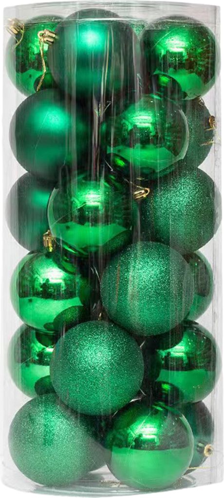 24-teiliges Weihnachtskugel-Ornament, auffällige Weihnachtsdekoration, schafft eine festliche Atmosphäre, schöne Weihnachtskugeln, grün