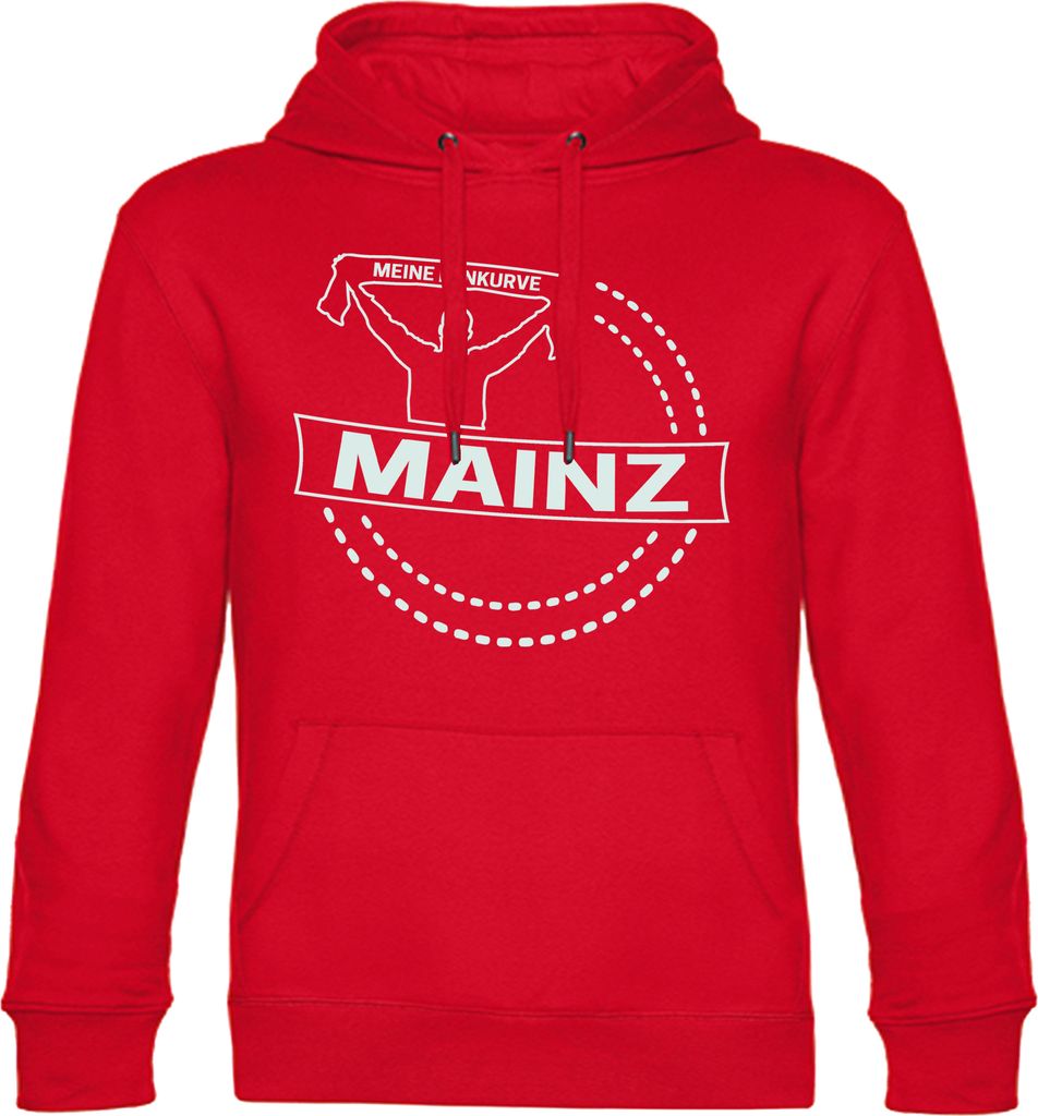 multifanshop Kapuzen Sweatshirt - Mainz - Meine Fankurve, rot, Größe M