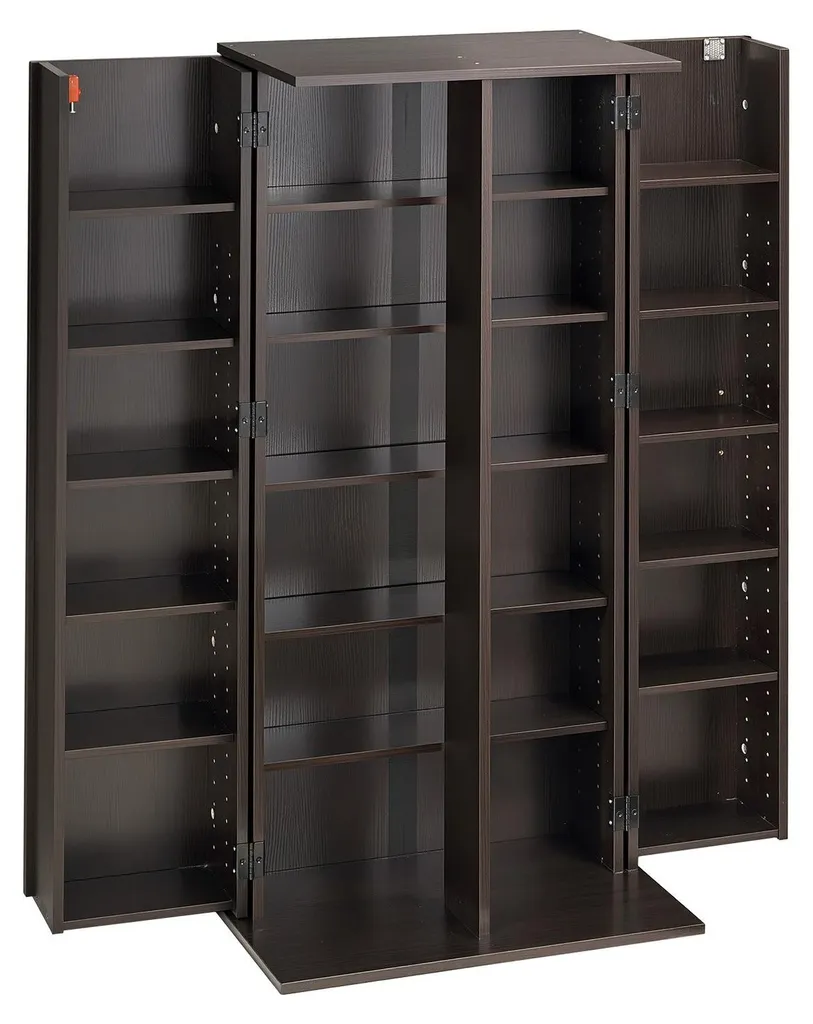 Étagère de rangement multimédia pour salon et bureau, 6 niveaux marron