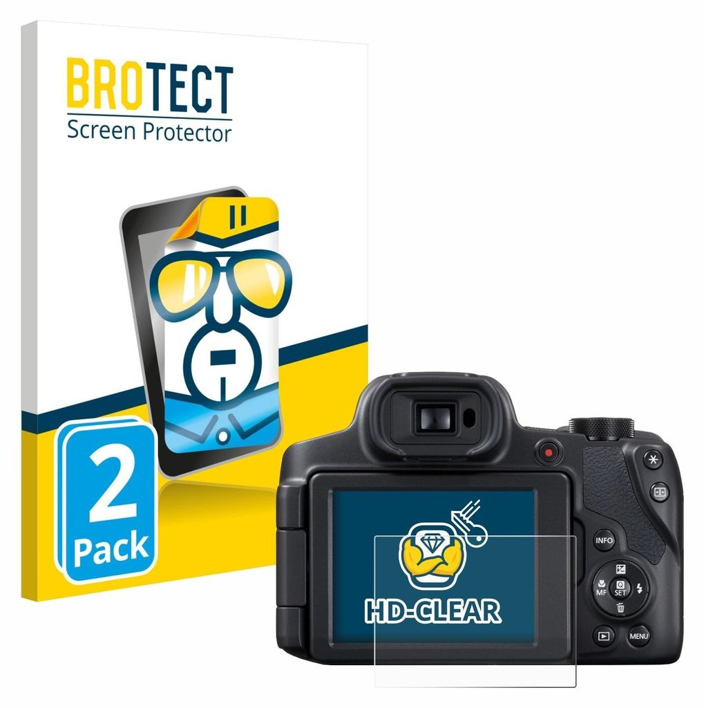 2x Für Canon PowerShot SX70 HS Schutzfolie BROTECT Displayschutz Display Schutz Folie Klar Transparent