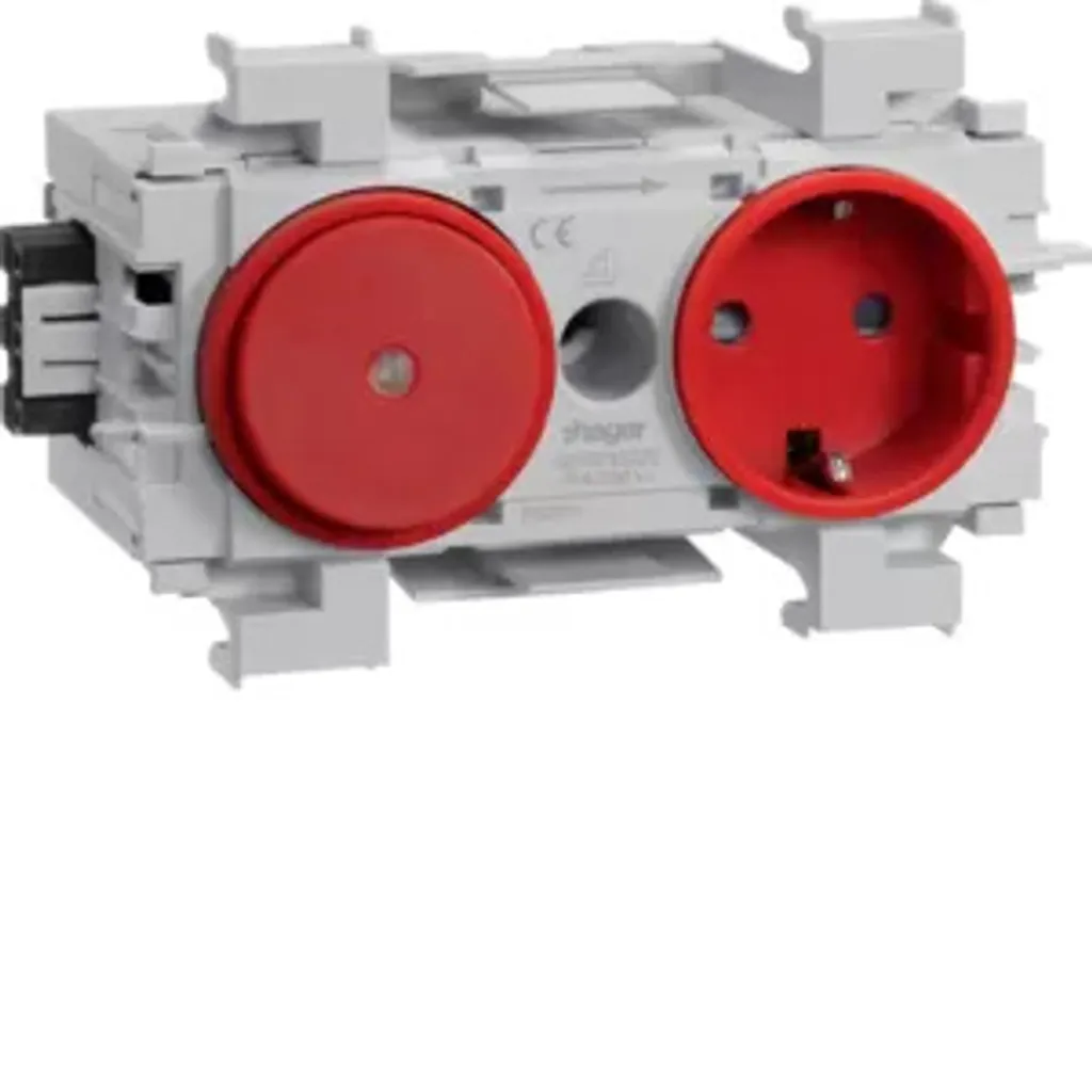 Module prise Wago sans halogène avec commutateur rouge à clipser