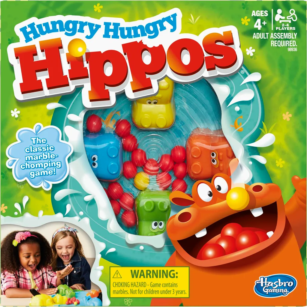 Jeu de Billes Hungry Hungry Hippos avec Mécanisme Hippo Gobe-Tout Hasbro