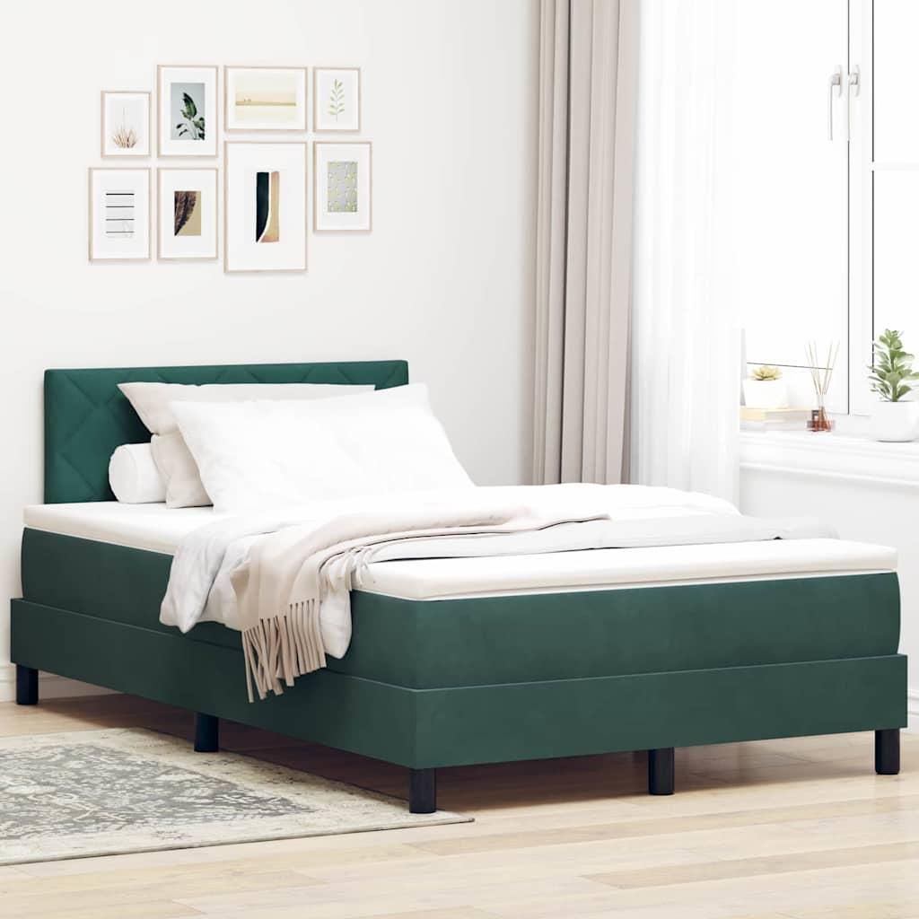Maison Exclusive - Boxspringbett mit Matratze Dunkelgrün 120 x 200 cm Samt