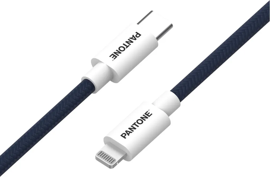 Câble USB-C vers Lightning Pantone 1,5m 60W Bleu et Blanc PT-CTL002-5N