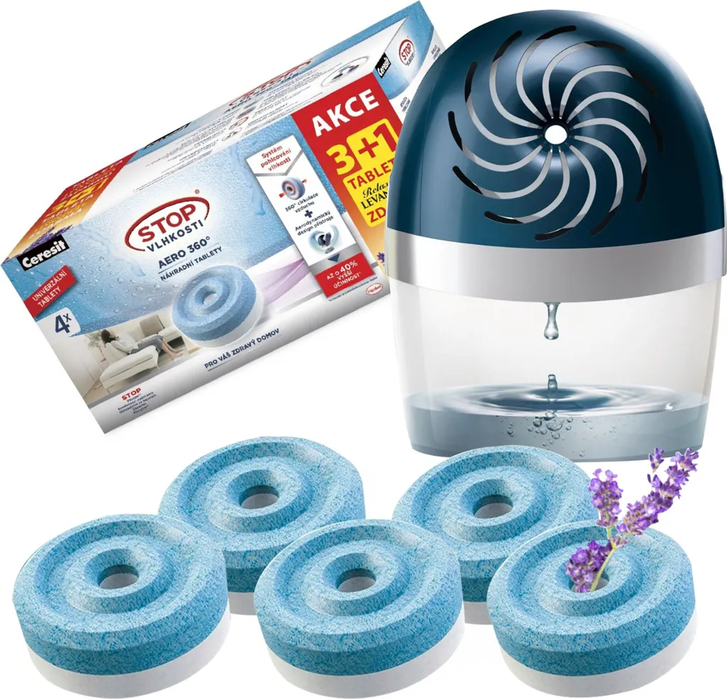 Kit Deumidificatore Ceresit Aero 360 + 4 Tab 450g - Sistema Anti-Muffa