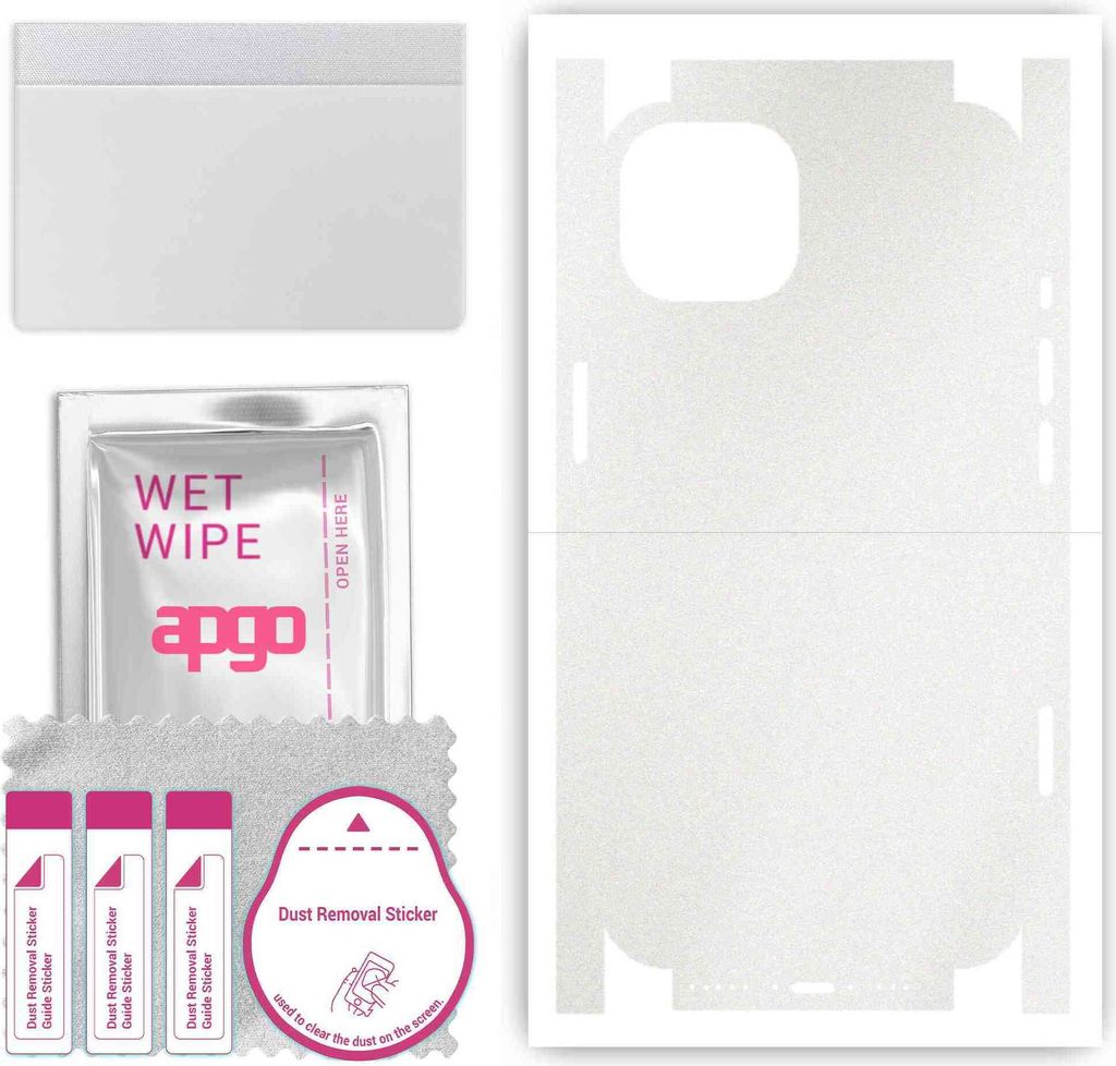 apgo Rückseite + Seiten Schutzfolie, Skin, kompatibel mit Apple iPhone 13, Hinten Displayschutzfolie aus Vinylfolie, kratzfest, einfache Montage -...