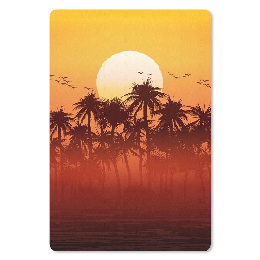 MuchoWow Mauspad Mousepad Sonne - Vogel - Palme 18x27 cm - Mousepads - Maus Mat - Pad - Mausunterlage