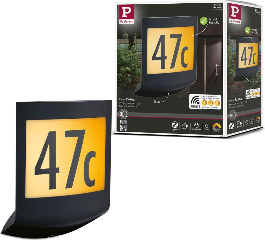Paulmann LED Außenwandleuchte Padea insektenfreundlich Produktbild 
