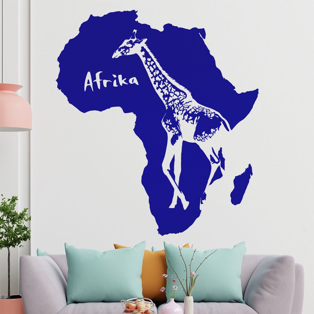 KIWISTAR Giraffe u. Schriftzug Afrika Wandtattoo in 6 Größen - Wandaufkleber Wall Sticker - Dekoration, Küche, Wohnzimmer, Schlafzimmer, Badezimmer